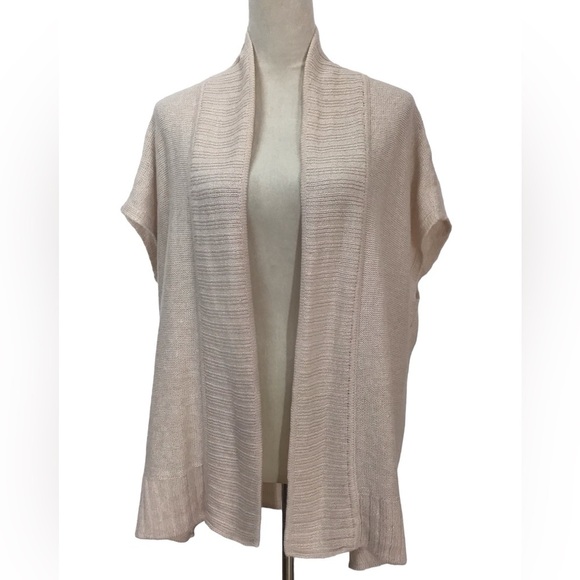 Leo & Sage x Revolve Linen Cashmere Open Front Short Sleeve Knit Cardiga… - Picture 3 of 9